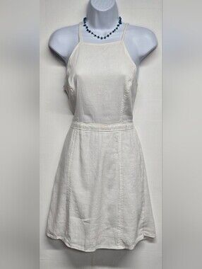 Hollister Dress S Spaghetti Straps Tie Back Elastic Back Waist Cut Out Summer